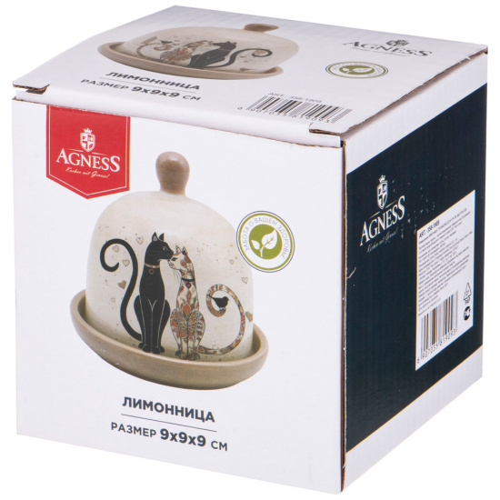 ЛИМОННИЦА AGNESS "ПАРИЖСКИЕ КОТЫ" 9*9 СМ (КОР=60ШТ.) (358-1909)