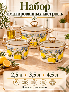 Набор посуды эмалированной 20-22-24см OLS-LY-45