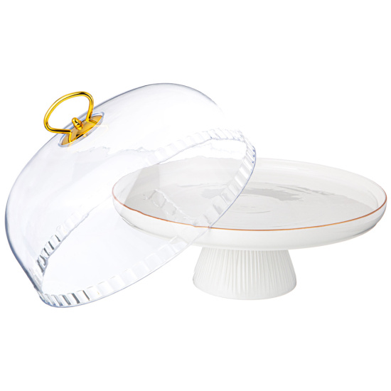 ТОРТОВНИЦА LEFARD "HERBAL" НА НОЖКЕ 28*23,5 СМ С ПЛАСТИКОВОЙ КРЫШКОЙ (КОР=6ШТ.) (42-490)