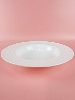 Тарелка суповая Lavenir HoReCa "Stripes" 23,5 см, 9.5" OUSTP-95 WHITE стеклокерамика 106337